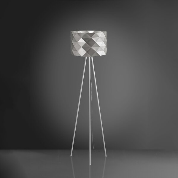 Piantana Moderna 3 Piediprisma Polilux ® Argento E Metallo 1 Luce E27