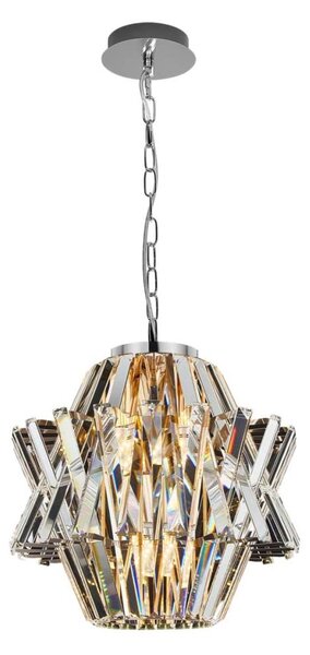 Lampadario di cristallo a sospensione con catena CROWN 4xE14/40W/230V cromo