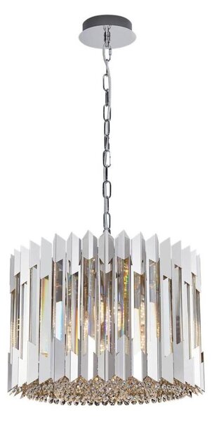 Lampadario di cristallo a sospensione con catena RITZ 7xE14/40W/230V cromo