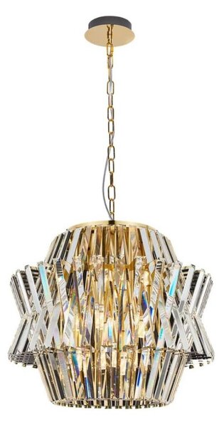 Lampadario di cristallo a sospensione con catena CROWN 12xE14/40W/230V oro