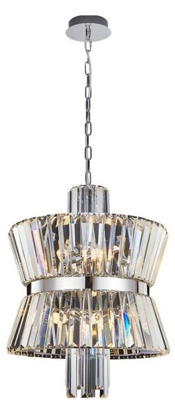Lampadario a sospensione con catena AURELIA 8xE14/40W/230V cromo