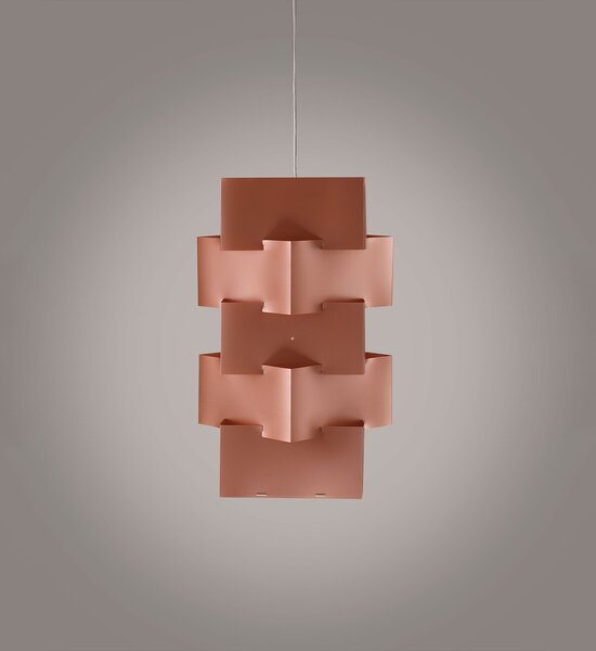 Sospensione Moderna Building Polilux ® Rame E Metallo Cromo 1 Luce E27 H60Cm