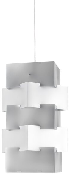 Sospensione Moderna Building Polilux ® Argento E Metallo Cromo 1 Luce E27 H60Cm