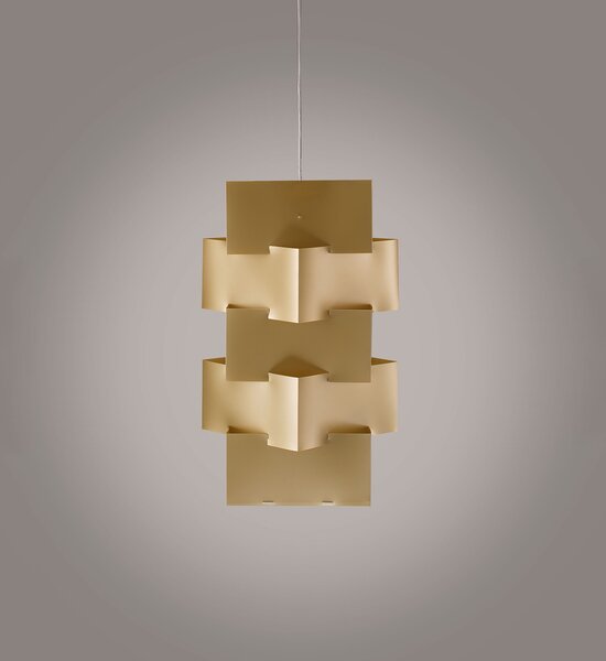 Sospensione Moderna Building Polilux ® New Gold E Metallo Cromo 1 Luce E27 H60Cm
