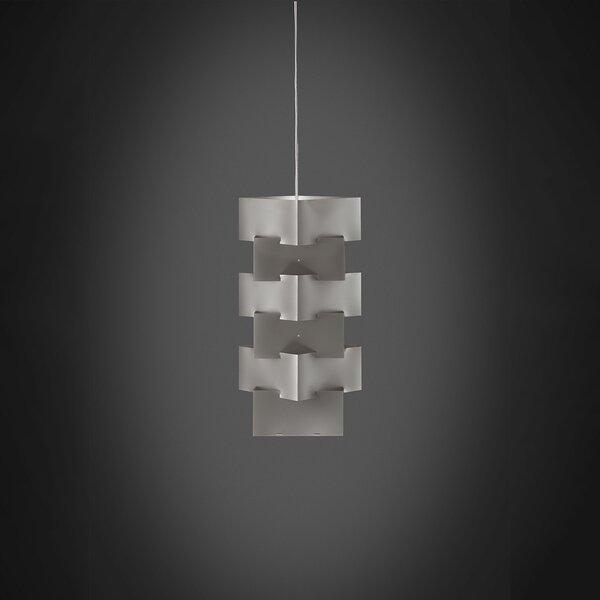Sospensione Moderna Building Polilux ® Argento E Metallo Cromo 1 Luce E27