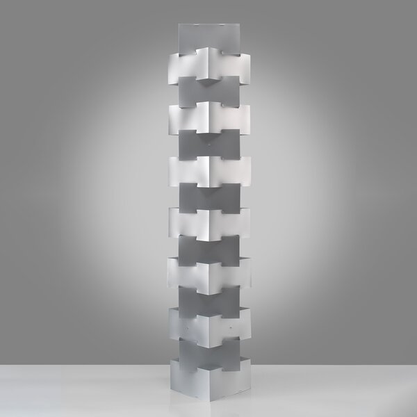 Piantana Moderna Building Polilux ® Argento E Metallo Bianco 3 Luci E27