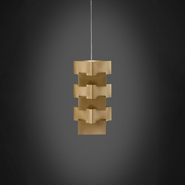 Sospensione Moderna Building Polilux ® New Gold E Metallo Cromo 1 Luce E27