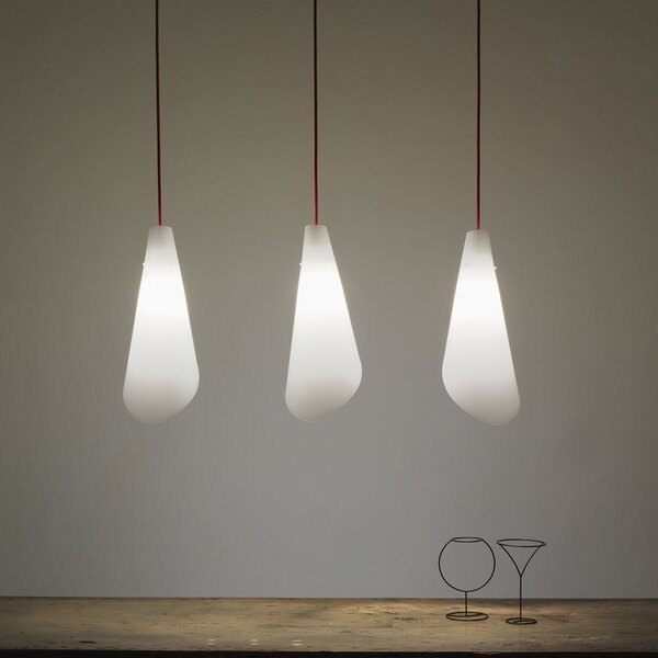 Sospensione Moderna Calle Polilux ® Bianco E Metallo Cromo 1 Luce E27