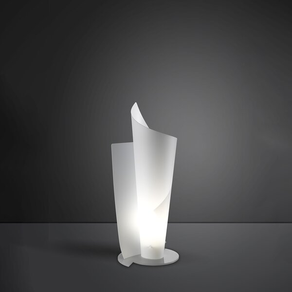 Lampada Da Scrivania-Ufficio Moderna Vela Polilux ® Bianco E Metallo 1 Luce E27
