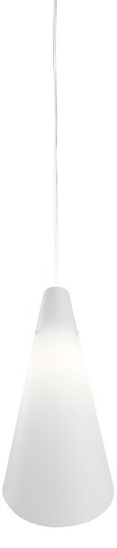 Sospensione Moderna Calle Polilux ® Bianco E Metallo Cromo 1 Luce E27