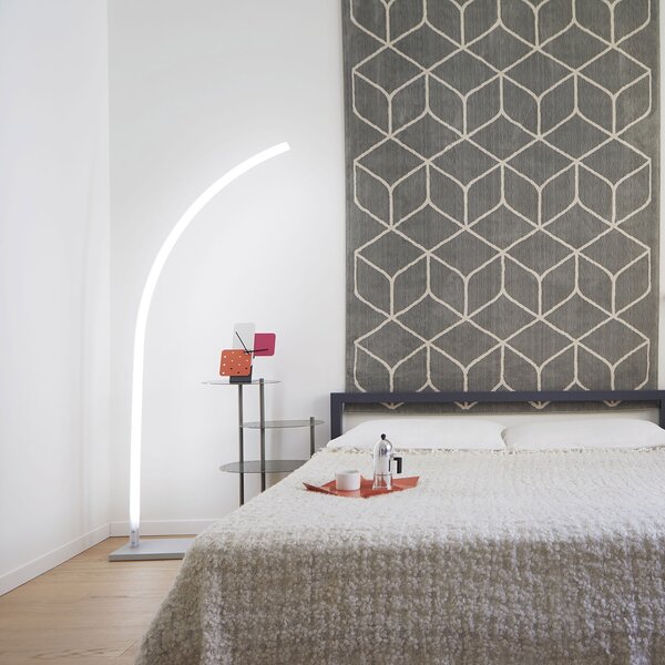 Piantana Moderna Lazer Metacrilico Bianco Opalino 1 Luce Led 19W 3000K 2000Lm