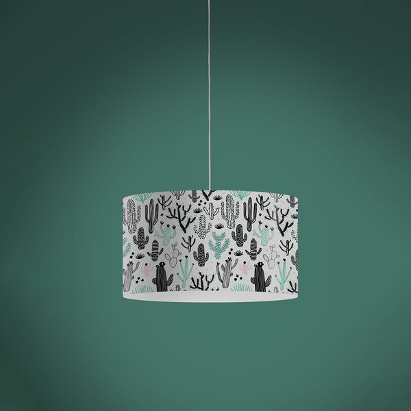 Sospensione Moderna Decolight Polilux ® Grafica Cactus 1 Luce E27 D40Cm