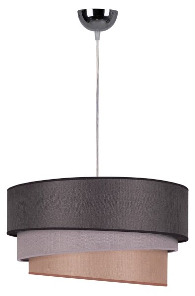 Duolla - Lampadario a sospensione con filo TRIO 1xE27/40W/230V diametro 45 cm antracite/grigio/marrone