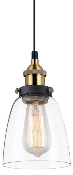 ITALUX MDM-2563/1 GD+CL - Lampadario a sospensione con filo FRANCIS 1xE27/40W/230V nero/oro