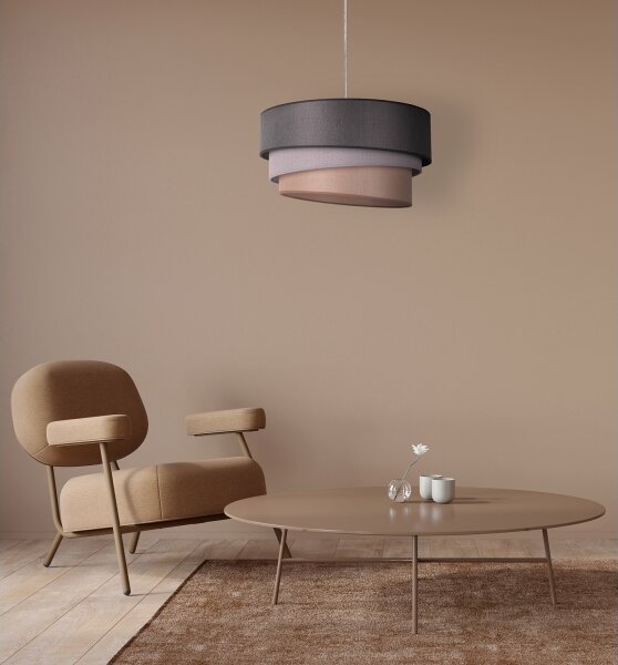 Duolla - Lampadario a sospensione con filo TRIO 1xE27/40W/230V diametro 45 cm antracite/grigio/marrone