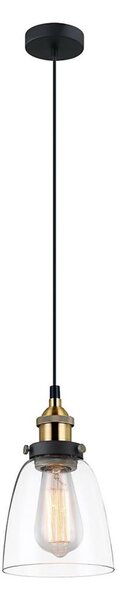 ITALUX MDM-2563/1 GD+CL - Lampadario a sospensione con filo FRANCIS 1xE27/40W/230V nero/oro