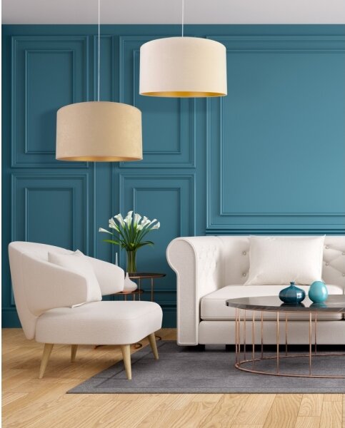 Duolla - Lampadario a sospensione con filo ROLLER 1xE27/40W/230V diametro 40 cm beige