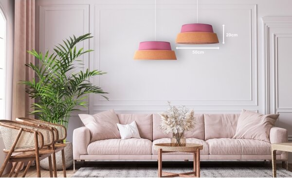 Duolla - Lampadario a sospensione con filo GALAXY 1xE27/40W/230V diametro 50 cm rosa