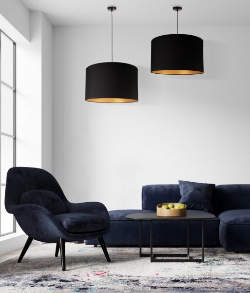 Duolla - Lampadario a sospensione con filo ROLLER 1xE27/40W/230V diametro 45 cm nero