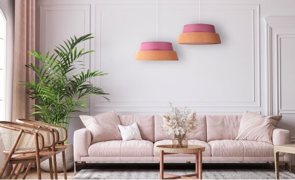 Duolla - Lampadario a sospensione con filo GALAXY 1xE27/40W/230V diametro 50 cm rosa