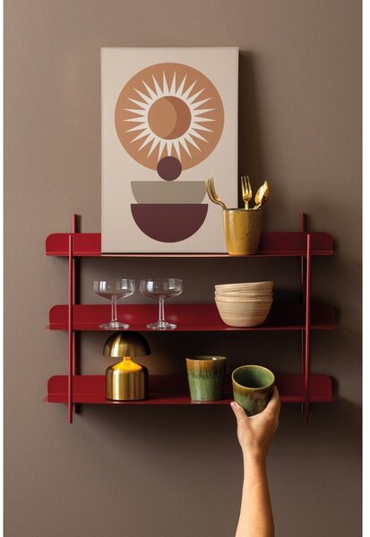 Mensola burgundy in metallo con ripiani multipli 60 cm Riqueza Tres – PT LIVING