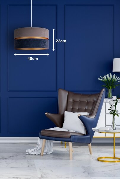 Duolla - Lampadario a sospensione con filo DUO 1xE27/15W/230V diametro 40 cm blu
