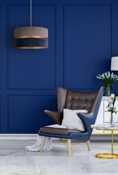 Duolla - Lampadario a sospensione con filo DUO 1xE27/15W/230V diametro 40 cm blu