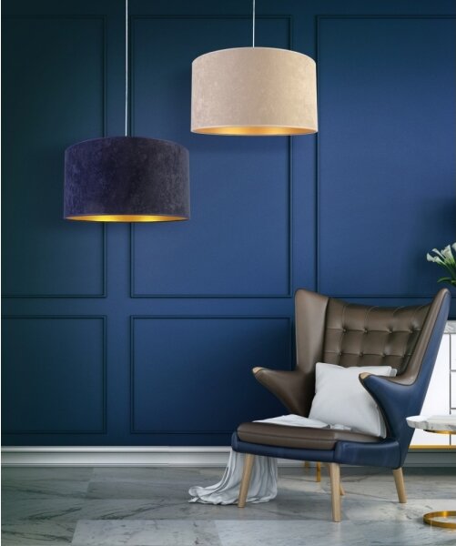 Duolla - Lampadario a sospensione con filo ROLLER 1xE27/40W/230V diametro 40 cm blu