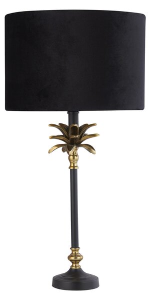 Lampada Da Scrivania Contemporanea Palma Metallo Ottone E Nero 1 Luce E27