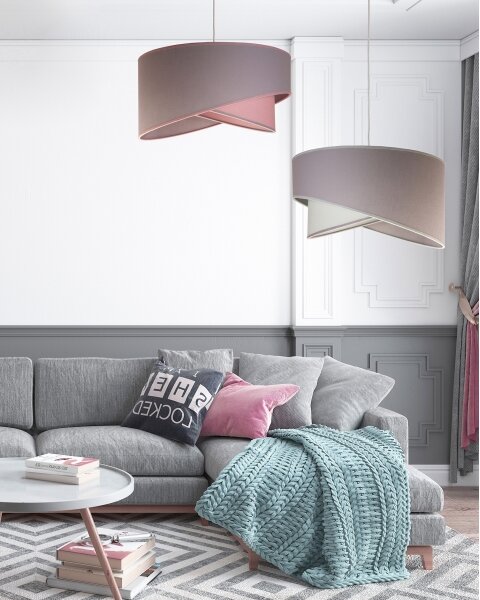 Duolla - Lampadario a sospensione con filo CELLO 1xE27/40W/230V diametro 45 cm rosa