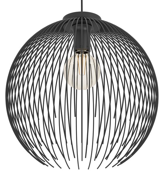 Sospensione Industrial-Nordico Acciaio Nero 1 Luce E27 D.40Cm