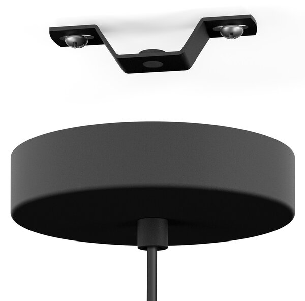 Sospensione Industrial-Nordico Acciaio Nero E Oro 1 Luce E27 D.40Cm