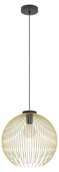 Sospensione Industrial-Nordico Acciaio Nero E Oro 1 Luce E27 D.40Cm