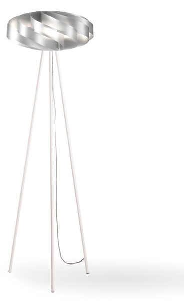 Piantana Moderna Flat Polilux ® Argento E Metallo 1 Luce E27