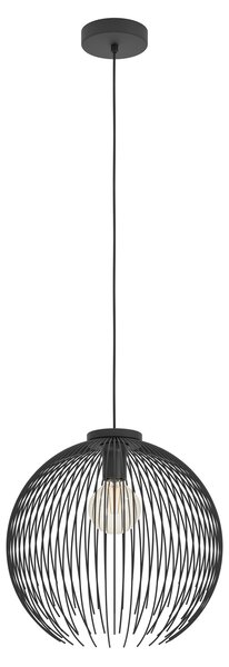 Sospensione Industrial-Nordico Acciaio Nero 1 Luce E27 D.40Cm