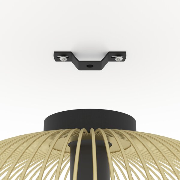 Plafoniera Industrial-Nordico Acciaio Nero E Oro 1 Luce E27