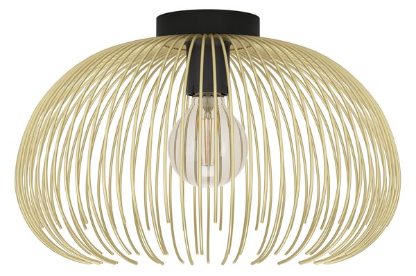 Plafoniera Industrial-Nordico Acciaio Nero E Oro 1 Luce E27