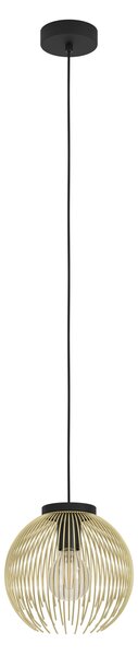 Sospensione Industrial-Nordico Acciaio Nero E Oro 1 Luce E27 D.23,5Cm