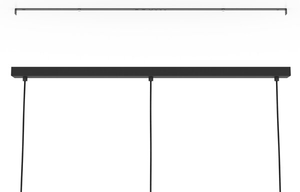 Lampadario Industrial-Nordico Acciaio Nero E Oro 3 Luci E27