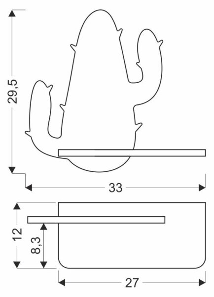 Applique LED per bambini con mensola CACTUS LED/4W/230V verde/legno