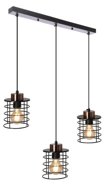Lampadario a sospensione con filo GLOB 3xE27/40W/230V nero