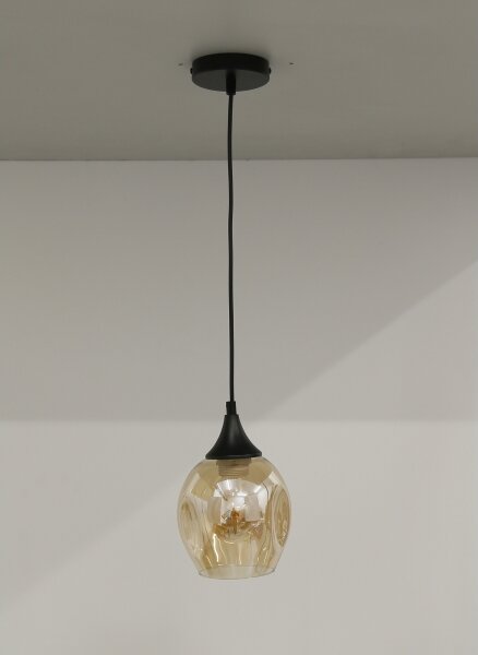 Lampadario a sospensione con filo ASPA 1xE27/40W/230V nero