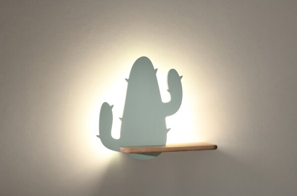 Applique LED per bambini con mensola CACTUS LED/4W/230V verde/legno