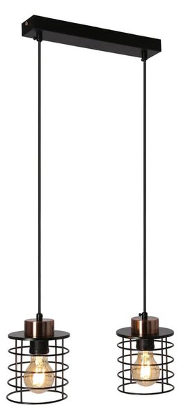 Lampadario a sospensione con filo GLOB 2xE27/40W/230V nero