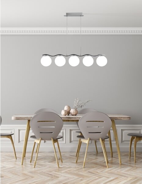 Lampadario a sospensione con filo RAMON 5xG9/40W/230V cromo lucido