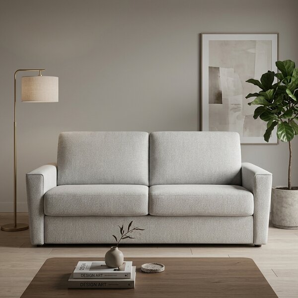 Living Design Divano Letto 3 Posti Moderno in Tessuto Dimensioni 194x100-210x89 cm colore Grigio - Giacarta