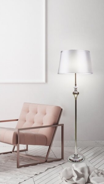 Lampada da terra PRIMA 1xE27/60W/230V argento/cromo lucido
