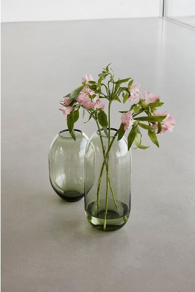 Set di 2 vasi verdi in vetro fatti a mano altezza 38 cm Moss - Hübsch