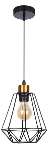Lampadario a sospensione con filo PRIMO 1xE27/60W/230V nero/oro