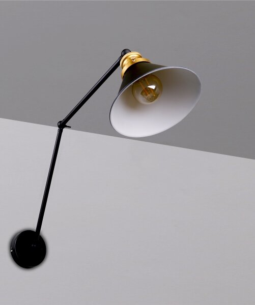 Applique FUNDO 1xE27/40W/230V nero/oro